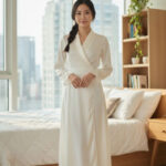 Night Satin White Robe - Image 2
